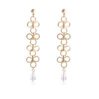 Zinc Alloy Drop Earrings with Glass Beads Chinese Knot gold color plated fashion jewelry & for woman golden nickel lead & cadmium free Sold By Pair