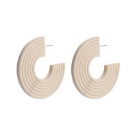 Boucles d'oreille en bois, Lettre C, bijoux de mode & pour femme, 60x60mm, Vendu par paire
