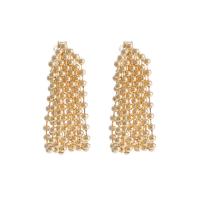 Fashion Fringe Earrings Zinc Alloy gold color plated fashion jewelry & for woman golden nickel lead & cadmium free Sold By Pair