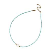 Collier bijoux de pierre gemme, sodalite, avec perle d'eau douce cultivée, avec 5cm chaînes de rallonge, bijoux de mode & pour femme, Longueur:Environ 40 cm, Vendu par PC