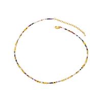 Natural Gemstone Necklace, Brass, with Tourmaline, with 5cm extender chain, gold color plated, fashion jewelry & for woman, Length:Approx 39 cm, Sold By PC