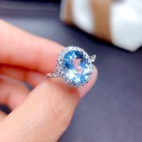 Anilo de dedo, metal, Óvalo, chapado en platina real, ajustable & para mujer & con diamantes de imitación, tamaño:6-8, Vendido por UD