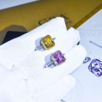 Rhinestone палец кольцо, Латунь, Геометрический узор, покрытый платиной, регулируемый & Женский & со стразами, Много цветов для выбора, размер:6-8, продается PC