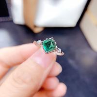 Rhinestone палец кольцо, Латунь, с Стеклянный, Геометрический узор, покрытый платиной, регулируемый & Женский & со стразами, Много цветов для выбора, размер:6-8, продается PC