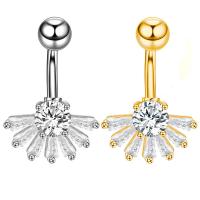 Stainless Steel Belly Ring, 316L Stainless Steel, different styles for choice & micro pave cubic zirconia, more colors for choice, 10PCs/Lot, Sold By Lot