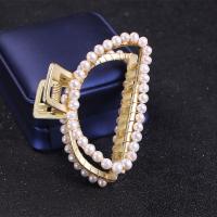 Hair Claw Clips Freshwater Pearl with Brass for woman 5-6mm Sold By PC