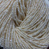 Perles nacres baroques de culture d'eau douce , perle d'eau douce cultivée, DIY, blanc, 3mm, Vendu par Environ 15 pouce brin