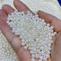 Runde ferskvandskulturperle Beads, Ferskvandsperle, du kan DIY, hvid, 4.5-5mm, Solgt af PC