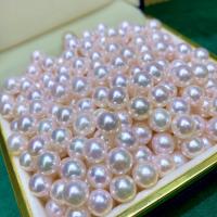 Runde ferskvandskulturperle Beads, Ferskvandsperle, du kan DIY & forskellig størrelse for valg, hvid, Solgt af PC