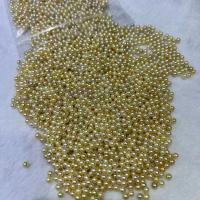 Akoya Cultured Pearls Beads, DIY & no hole, golden,  3.5-4mm, Sold By PC
