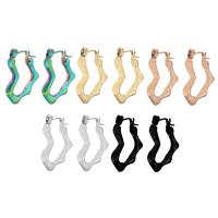 Stainless Steel Lever Back Earring, 304 Stainless Steel, Vacuum Ion Plating, fashion jewelry & for woman, more colors for choice, 17.5x21x3mm, Sold By Pair