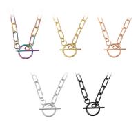 Stainless Steel Jewelry Necklace, 304 Stainless Steel, Vacuum Ion Plating, fashion jewelry & for woman, more colors for choice, 20x28mm,30x10mm,7x17mm, Length:Approx 19.5 Inch, Sold By PC