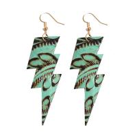 Earring Jewelry Cowhide with Brass plated fashion jewelry & for woman 80mm Sold By Bag
