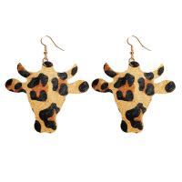 Earring Jewelry, Cowhide, with Brass, plated, fashion jewelry & for woman, more colors for choice, 70mm, 2Pairs/Bag, Sold By Bag