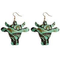 Earring Jewelry Cowhide with Brass plated fashion jewelry & for woman 70mm Sold By Bag