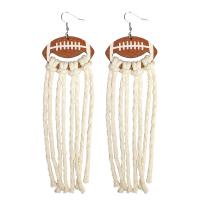 Fashion Fringe Earrings Cotton Thread with Wood & Iron fashion jewelry & for woman 165mm Sold By Bag