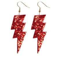Earring Jewelry PU Leather with Iron fashion jewelry & for woman 80mm Sold By Bag