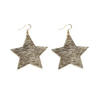 Earring Jewelry Cowhide with Brass Star fashion jewelry & for woman 60mm Sold By Bag