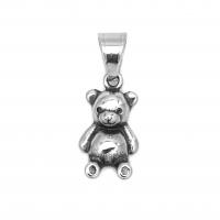Stainless Steel Animal Pendants, 316L Stainless Steel, Bear, fashion jewelry & Unisex, original color, 11x18mm, Sold By PC