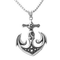 Titanium Steel Necklace Anchor polished fashion jewelry & for man silver color Sold By PC