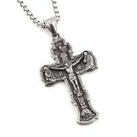 Titanium Steel Necklace Cross fashion jewelry & for man Length Approx 23.62 Inch Sold By PC