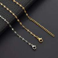 Stainless Steel Chain Necklace, 304 Stainless Steel, plated, fashion jewelry & different length for choice & for woman, more colors for choice, 2.50mm, 10PCs/Bag, Sold By Bag