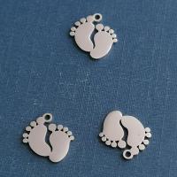 Titanium Steel Pendants, Footprint, polished, DIY, more colors for choice, 14x14mm, Sold By PC