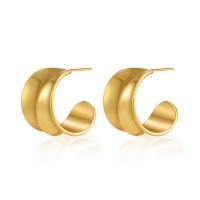 Brass Stud Earring, 18K gold plated, fashion jewelry & for woman, golden, nickel, lead & cadmium free, 17x21mm, Sold By Pair