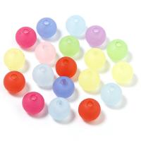 Matt Acryl Perlen, rund, DIY & verschiedene Größen vorhanden & satiniert, gemischte Farben, 100PCs/Tasche, verkauft von Tasche