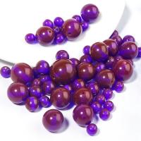 Resin Jewelry Beads Round DIY purple Sold By Bag