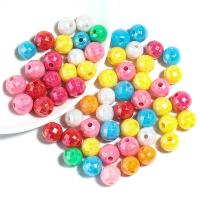 Perles en plastique, Rond, Placage coloré, DIY & normes différentes pour le choix & facettes, couleurs mélangées, Trou:Environ 2mm, Vendu par sac