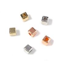 Copper Coated Plastic Beads, Cube, plated, DIY & different size for choice, more colors for choice, Hole:Approx 1mm, Sold By Bag