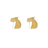 Brass Stud Earring, gold color plated, fashion jewelry & for woman, golden, nickel, lead & cadmium free, 15x18mm, Sold By Pair