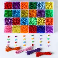 Fornituras de bricolaje, Plástico, con Caja de plástico, 24 células, multicolor, 6x9mm, Vendido por Caja