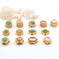 Brass Spacer Beads, with Acrylic, gold color plated, DIY, more colors for choice, Sold By PC
