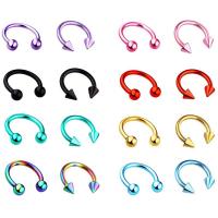 Stainless Steel Nose Piercing Jewelry, 316L Stainless Steel, Vacuum Plating, different styles for choice, more colors for choice, 8mm, 10PCs/Lot, Sold By Lot