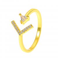 Brass Finger Ring plated fashion jewelry & for woman & with rhinestone 17mm Sold By PC