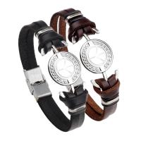 Cowhide Bracelet with 304 Stainless Steel polished fashion jewelry & for woman Sold By PC