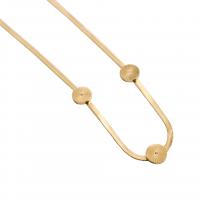 Edelstahl Schmuck Halskette, 304 Edelstahl, mit Verlängerungskettchen von 5cm, flache Runde, für Frau, keine, Länge ca. 39 cm, verkauft von PC