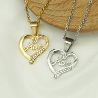 Stainless Steel Heart Pendants, 316L Stainless Steel, Vacuum Ion Plating, fashion jewelry & for woman & with rhinestone, more colors for choice, 21x22mm, Sold By PC
