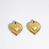 Stainless Steel Heart Pendants 304 Stainless Steel polished fashion jewelry & Unisex golden Sold By PC
