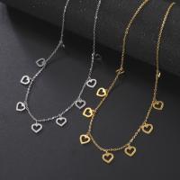 Stainless Steel smycken halsband, 304 rostfritt stål, med 1.97inch extender kedja, Hjärta, plated, mode smycken & för kvinna, fler färger för val, 8.80x9.30mm, Såld Per Ca 19.69 inch Strand