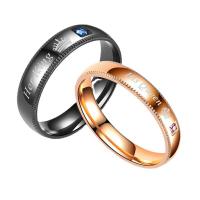 Titan Edelstahl Ringe, Titanstahl, unisex & verschiedene Größen vorhanden & mit Strass, keine, 6mm,4mm, verkauft von PC