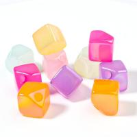 Gelee-Stil-Acryl-Perlen, Acryl, Rhombus, DIY, gemischte Farben, 13mm, Bohrung:ca. 3.6mm, 10PCs/Tasche, verkauft von Tasche