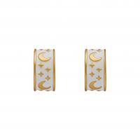 Brass Stud Earring Letter C gold color plated fashion jewelry & for woman & enamel nickel lead & cadmium free Sold By Pair