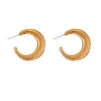 Brass Stud Earring Letter C plated fashion jewelry & for woman nickel lead & cadmium free Sold By Pair