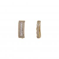 Cubic Zirconia Micro Pave Brass Earring gold color plated fashion jewelry & micro pave cubic zirconia & for woman nickel lead & cadmium free  Sold By Pair