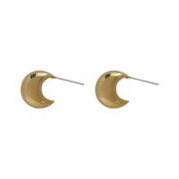 Brass Stud Earring, Moon, plated, fashion jewelry & for woman, more colors for choice, nickel, lead & cadmium free, 19x20mm, Sold By Pair