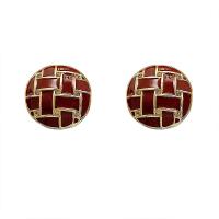 Brass Stud Earring Dome gold color plated fashion jewelry & for woman & enamel nickel lead & cadmium free Sold By Pair
