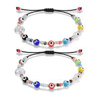 Evil Eye Jewelry Bracelet, Lampwork, with Tibetan Style, plated, folk style & Unisex, more colors for choice, Length:Approx 7-10 Inch, Sold By PC